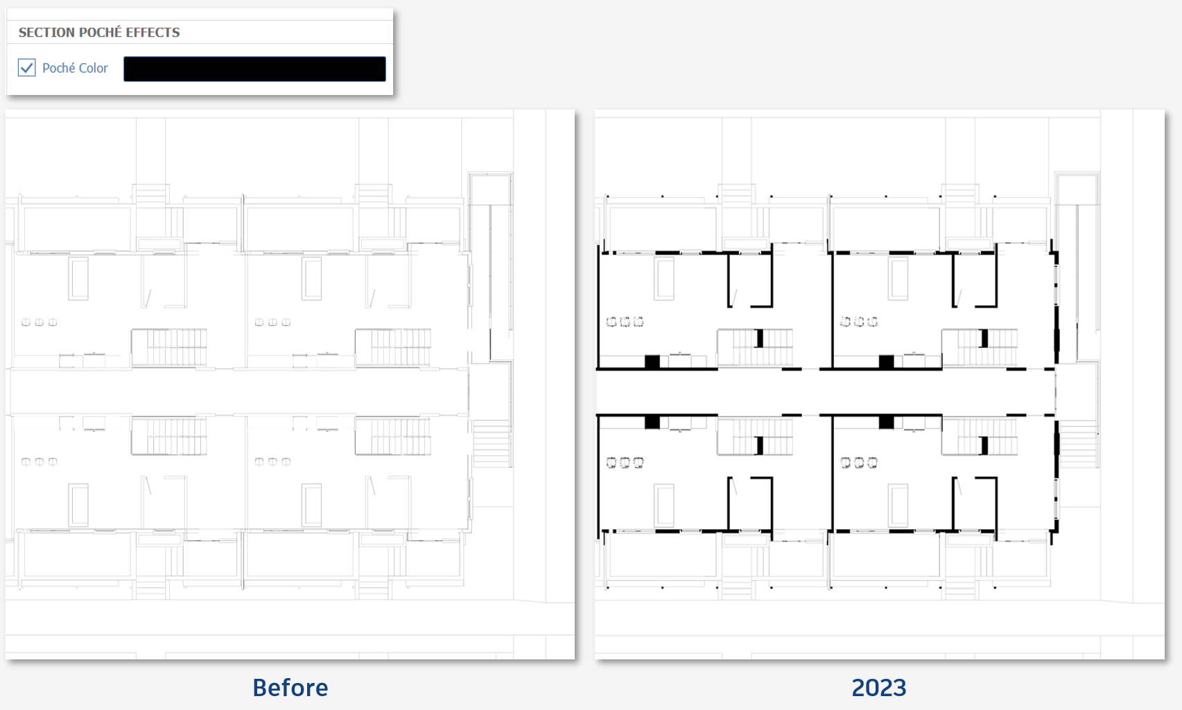 Section poche effects show up even when no section cut is active