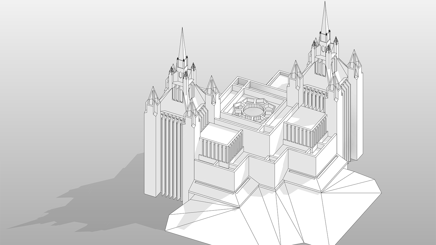 Revit Temple from above